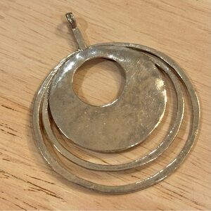 VTG Retired Silpada Full Circle Hammered Pendant Sterling Silver 925